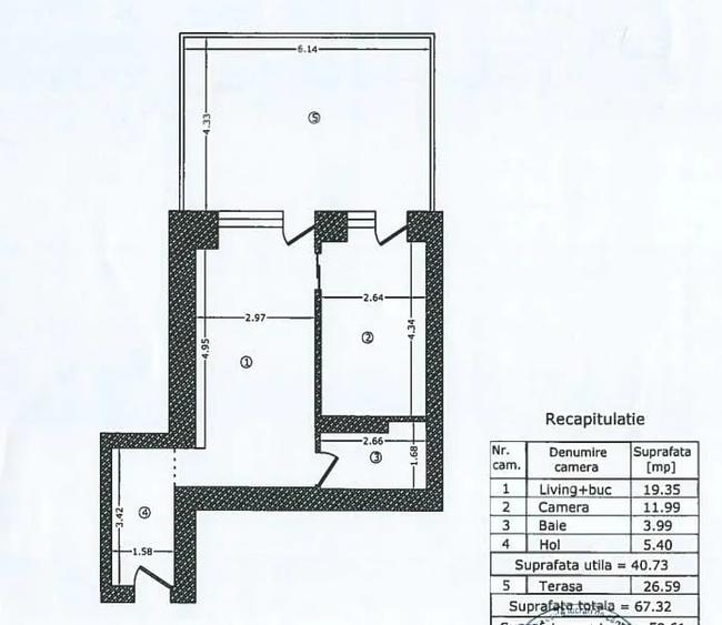 Apartament cu 2 camere semidecomandat, mobilat în Bucureștii Noi