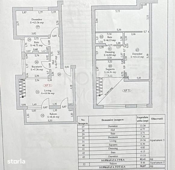 Apartament cu 3 camere în Cristian