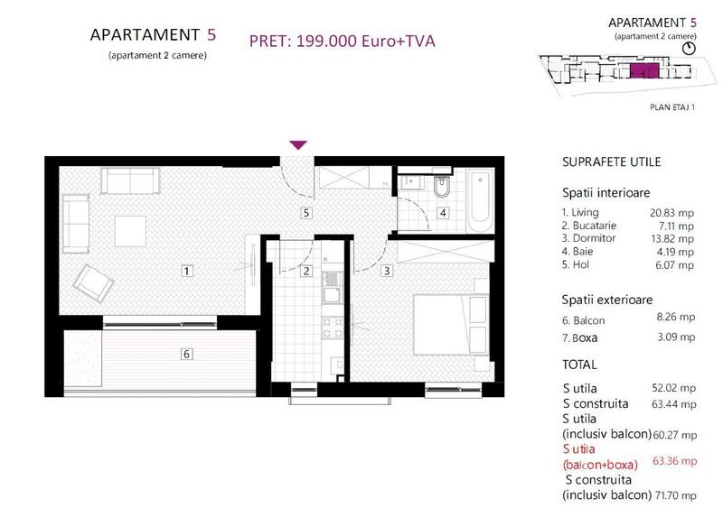 Apartament cu 2 camere decomandat în Ștefan cel Mare