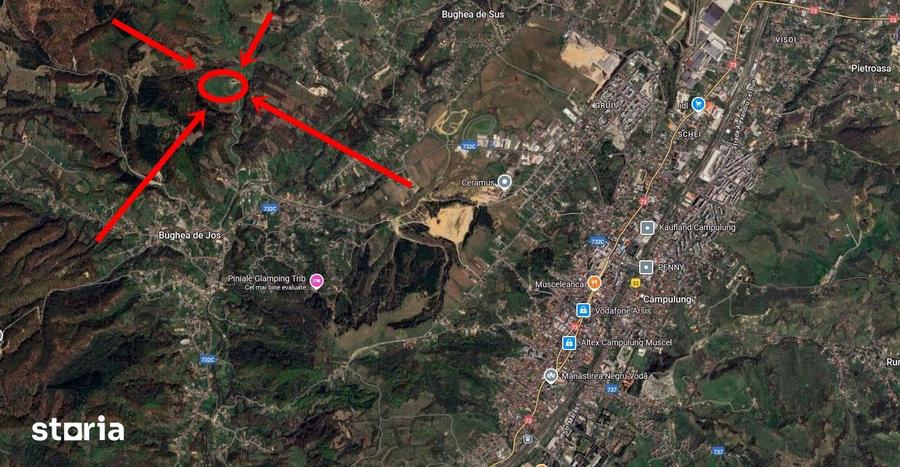Teren de 55422 mp, în Bughea de Jos