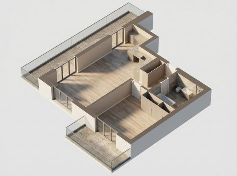 OPORTUNITATE! Ansamblu NZEB! 2 Camere terasa si balcon, Damb - 1