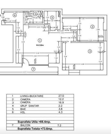 Apartament de 3 camere mobilat și utilat 2026 - 7