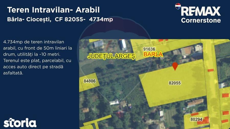 Teren de 4734 mp, în Bârla