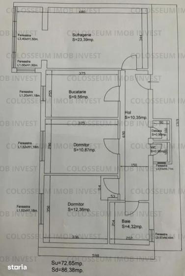 Apartament 3 camere | Decomandat | 86 mp | Zona Calea Bucuresti - 2
