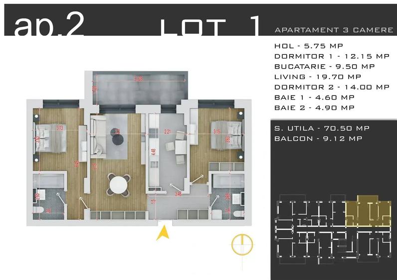 DEZVOLTATOR | Apartament 3 Camere decomandat si parcare GRATIS - 1