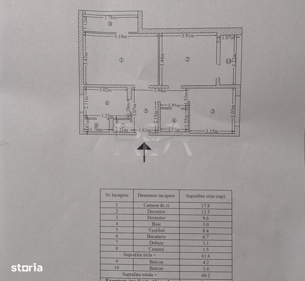 Apartament cu 3 camere decomandat, mobilat în Rahova