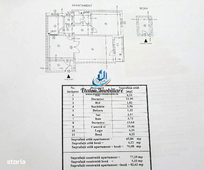 Apartament cu 3 camere semidecomandat în Central