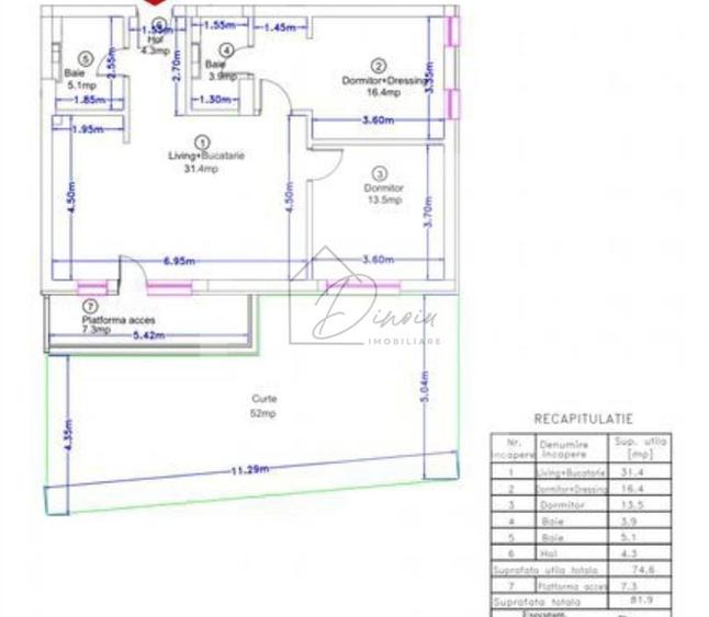 Apartament cu 3 camere semidecomandat, mobilat în Central