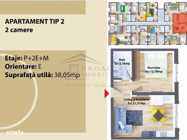 Apartament cu 2 camere, mobilat în Ipotești