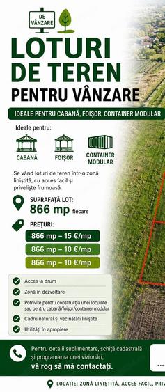 Teren de 866 mp, în Central