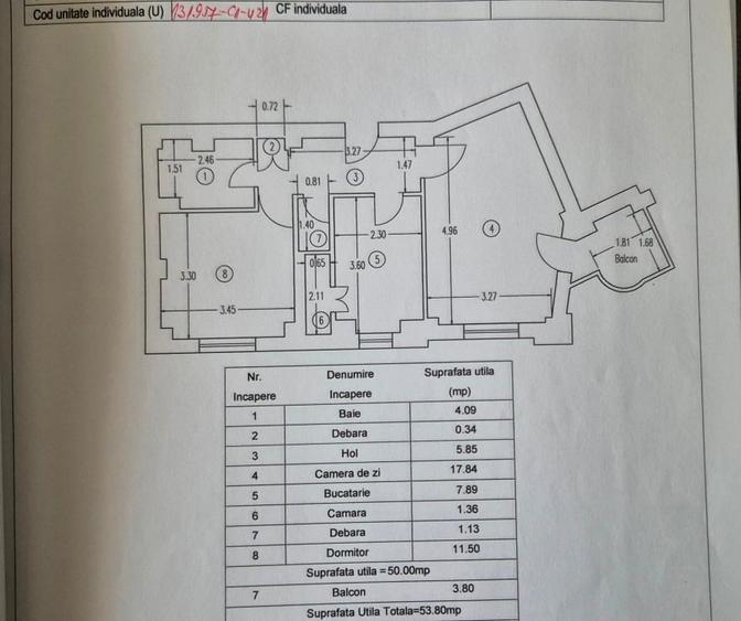 Apartament cu 2 camere decomandat în Republicii