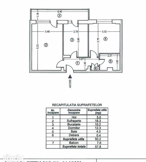 Blv BUCURESTI - 2 camere decomandat ,7/8 , liber -71500 euro - 2