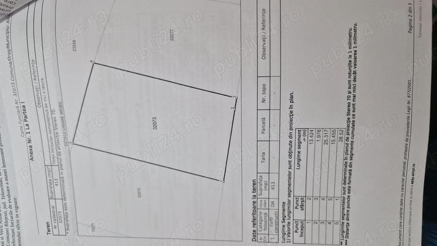 Teren de 413 mp, în Exterior Vest