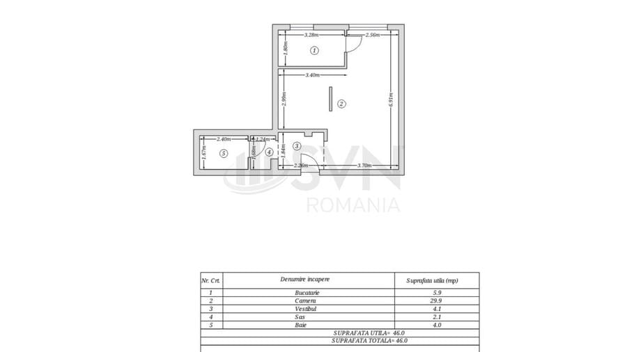 Apartament cu 2 camere semidecomandat, mobilat în Tei
