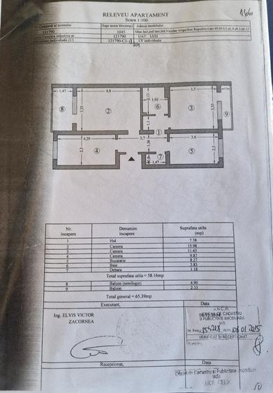 Apartament cu 3 camere decomandat în Podu Roș