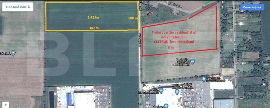 Teren Construcții extravilan de 34200 mp, în Careiului