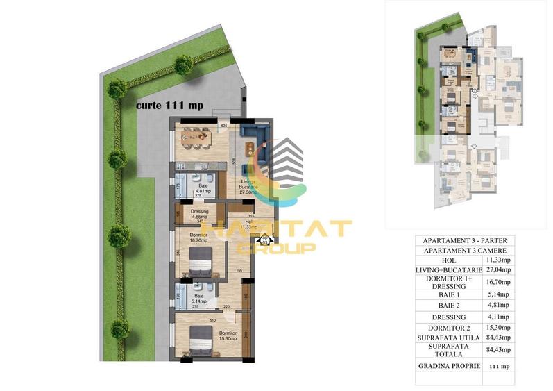 Apartament cu 3 camere decomandat în Brâncoveanu