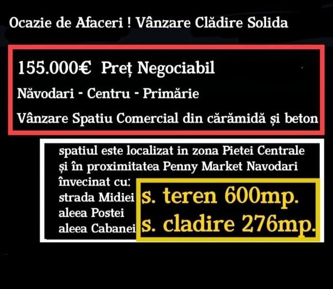 Spațiu comercial, de 276 mp, în Năvodari