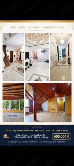 Casă cu 6 camere cu Teren 1082 Mp în Dragomirești-Deal