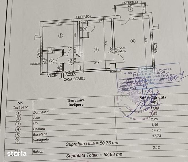 Apartament cu 2 camere decomandat în Cornișa