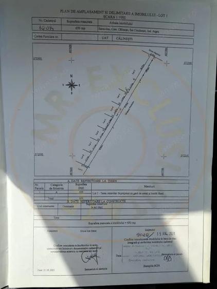 Teren de 589 mp, în Călinești
