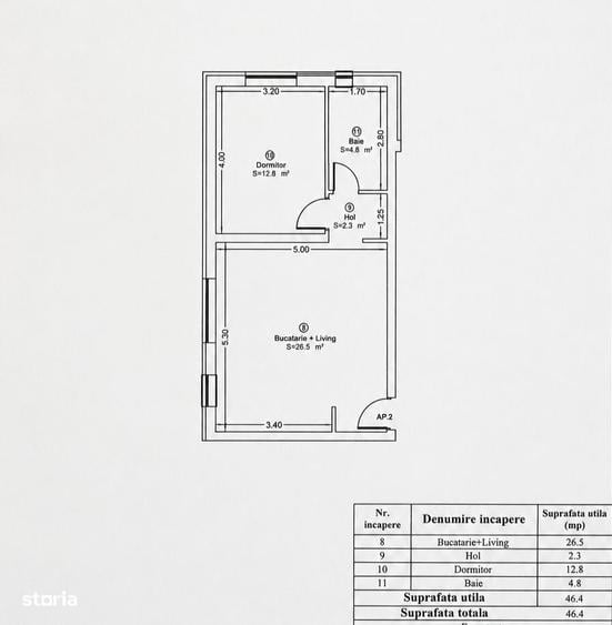 Apartament cu 2 camere în Giroc