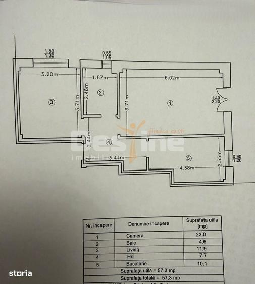 Apartament cu 2 camere decomandat în Breazu — fotografia 3
