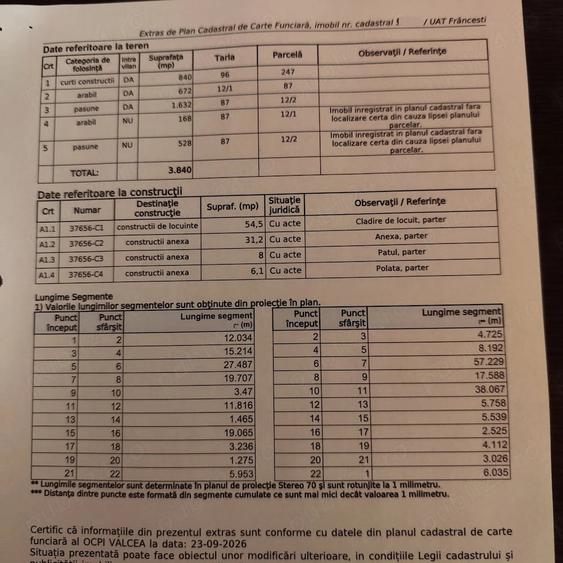 Casă cu 2 camere cu Teren 3840 Mp în Frâncești