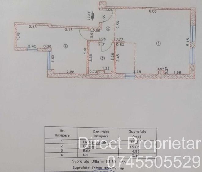 Apartament cu 2 camere decomandat în Gorjului
