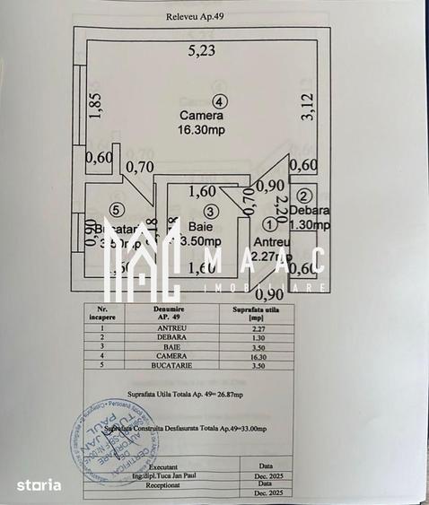Garsonieră decomandată în Valea Aurie