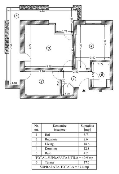 Apartament 2 Camere Decomandat - Etaj 3/4 - 67.4 mp - Incalzire in Pardoseala - 21