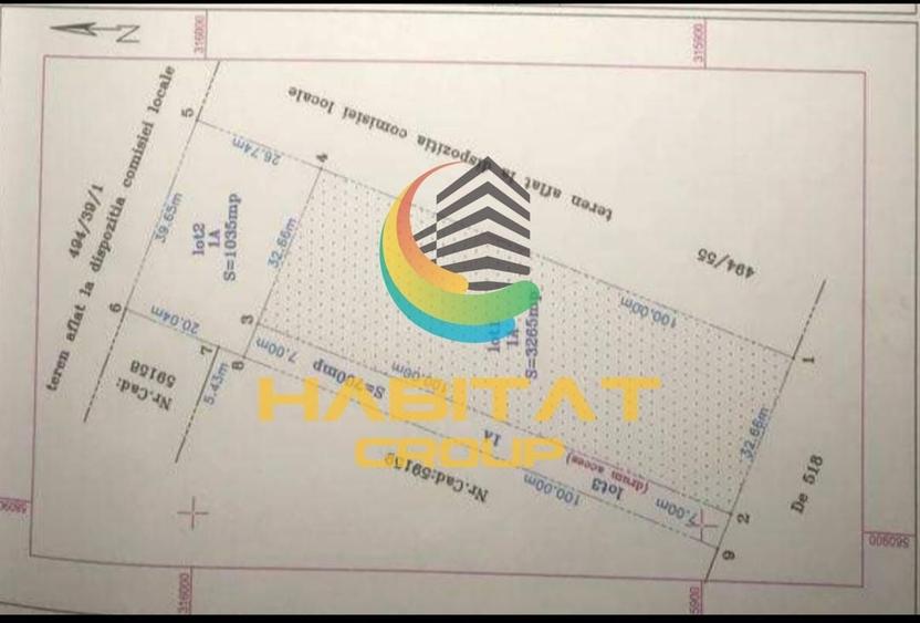 Teren Construcții intravilan de 3765 mp, în Est