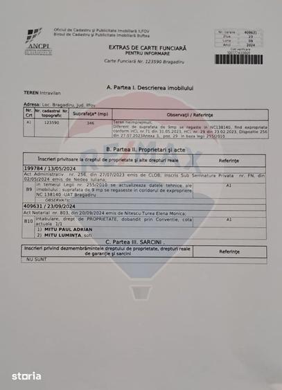 Teren de 2944 mp, în Central