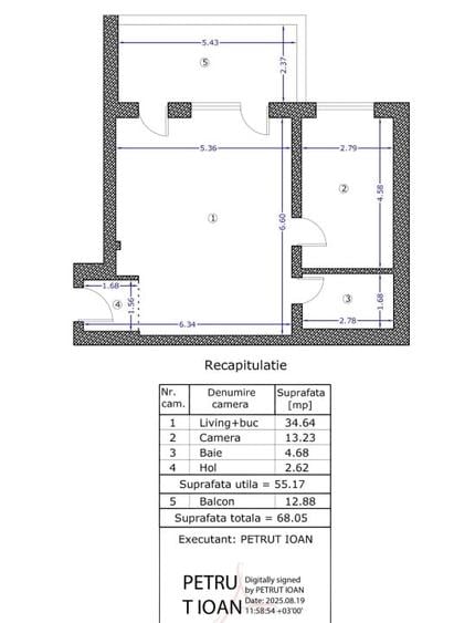 Apartament cu 2 camere decomandat în Aviației