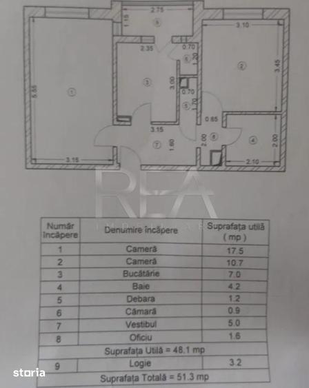 Apartament cu 2 camere decomandat în Crângași
