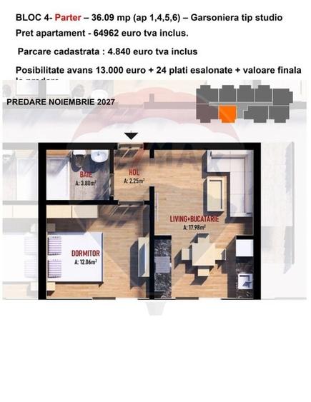 Apartament cu 2 camere, mobilat în Dobroești