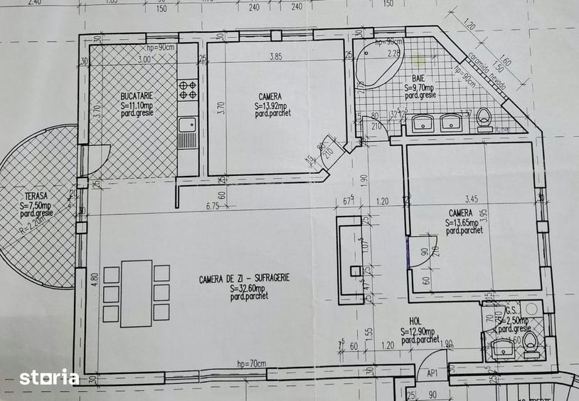 Apartament cu 3 camere în Central