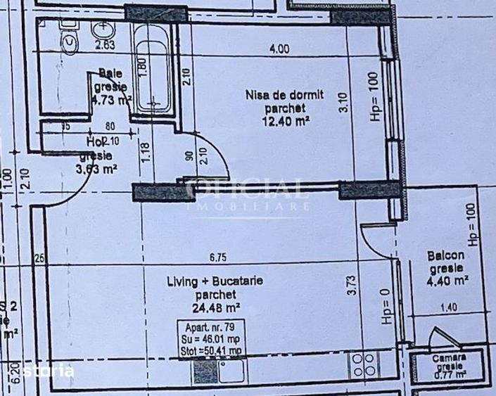 Apartament cu 2 camere semidecomandat în Florești