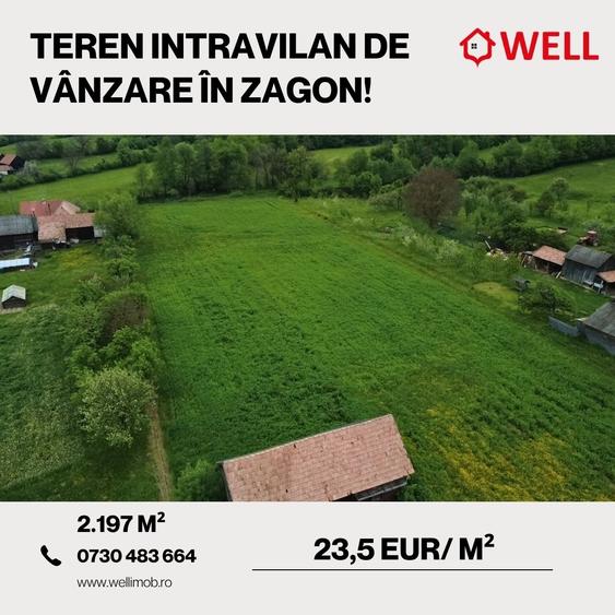 Teren intravilan de 2197 mp, în Zagon