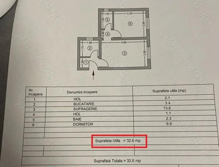 Apartament cu 2 camere nedecomandat în 23 August