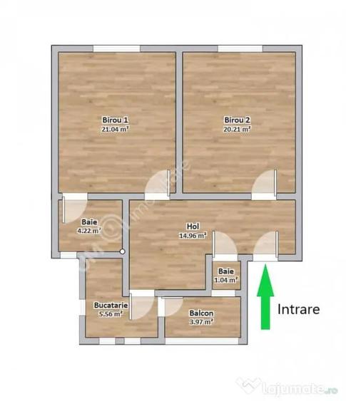Spatiu birou decomandat cu 2 camere 2 bai balcon parcare Cen - 1