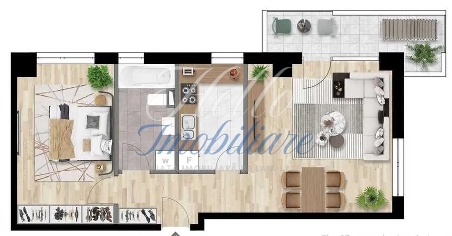 Apartament cu 2 camere decomandat în Între Lacuri