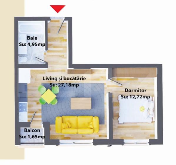 Apartament cu 2 camere decomandat în Periferie