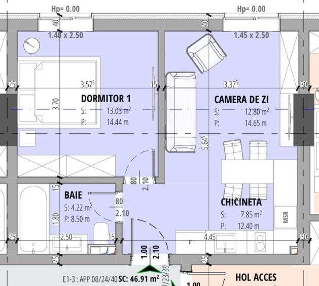 Apartament cu 2 camere decomandat în Tomis Nord