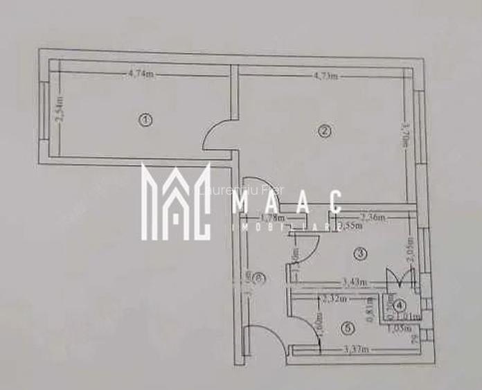 Apartament 2 camere de vânzare | Râmnicu Vâlcea | Central | 60 mp