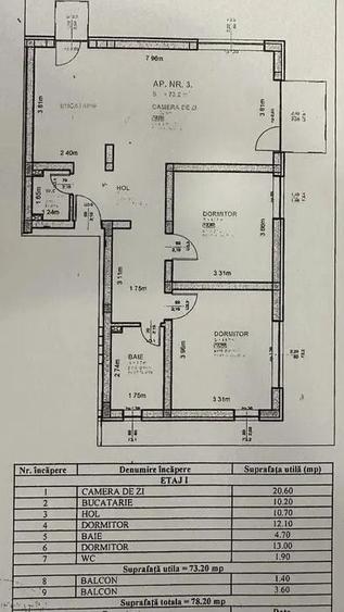 Apartament cu 3 camere decomandat în Șelimbăr