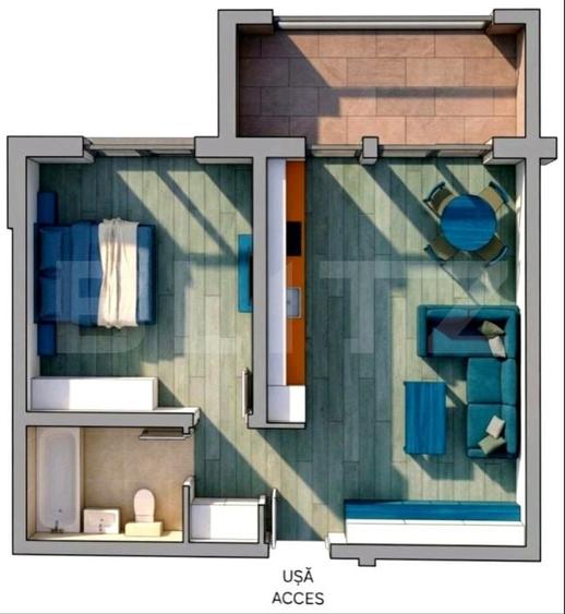 Apartament cu 2 camere în Central