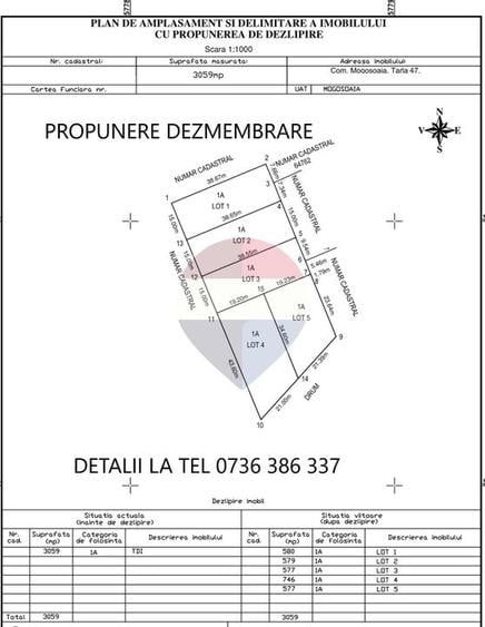 Teren Construcții intravilan de 3059 mp, în Mogoșoaia
