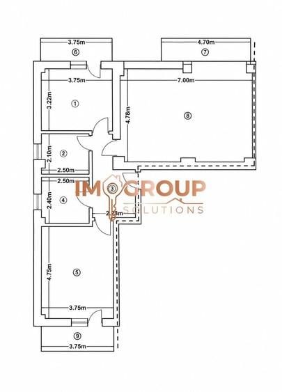 Apartament cu 3 camere decomandat în Rediu