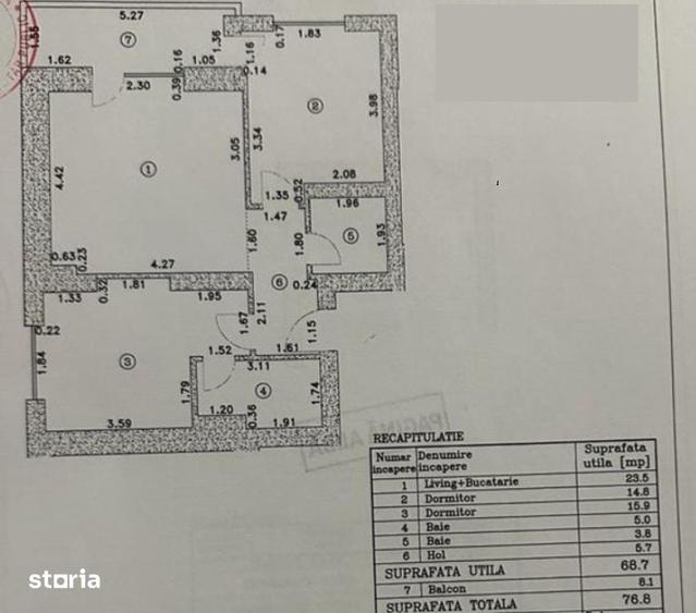 Apartament cu 3 camere decomandat în Nord
